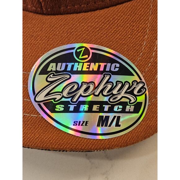 Texas Longhorns NCAA Men's Fitted Zephyr Orange/Plaid Hat Stretch Size M/L NWT - Picture 6 of 6